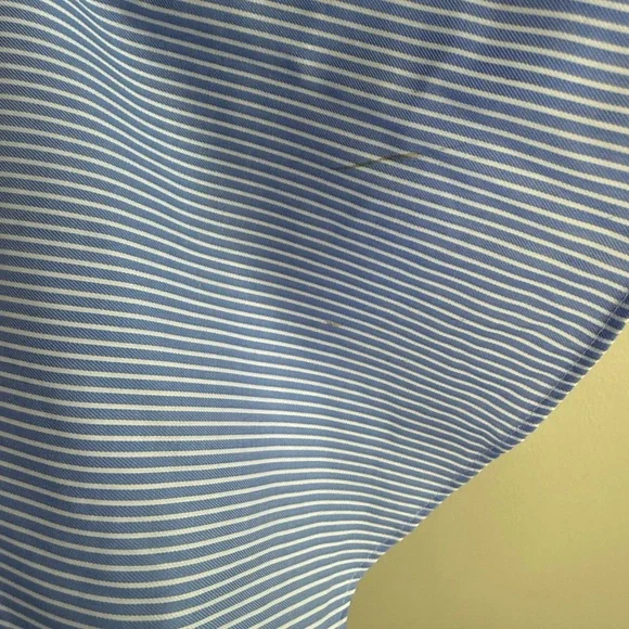 Lauren Ralph Lauren Men's Non-Iron Blue & White Striped Dress Shirt 100% Cotton - Picture 3 of 9